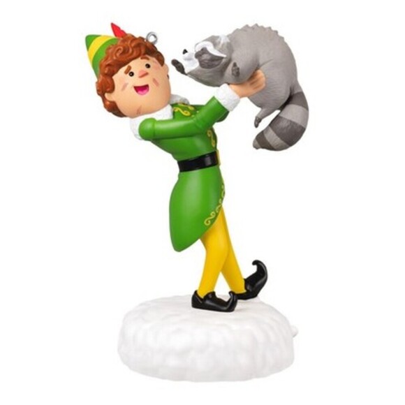 Hallmark Keepsake Elf Movie Ornament Does Someone Need A Hug Buddy & Raccoon - Picture 3 of 10
